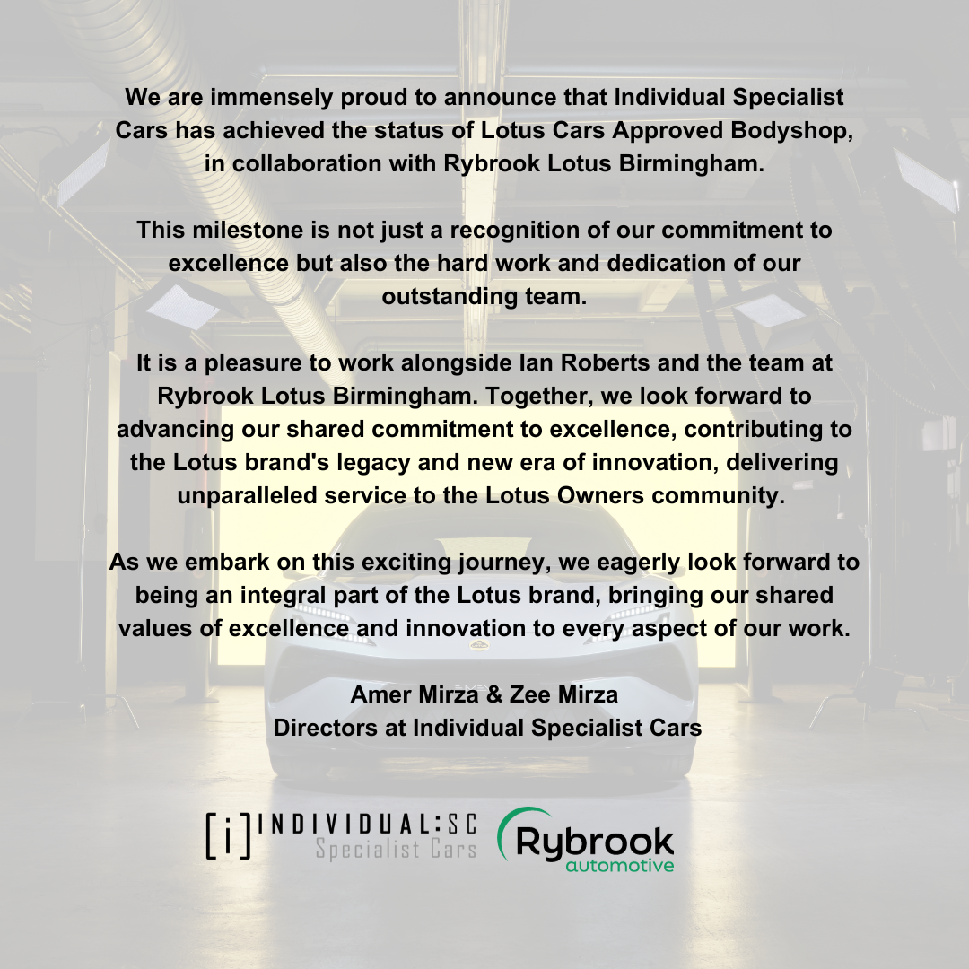 Lotus Approved Bodyshop announcement