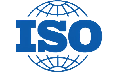 Blue ISO logo featuring the letters 