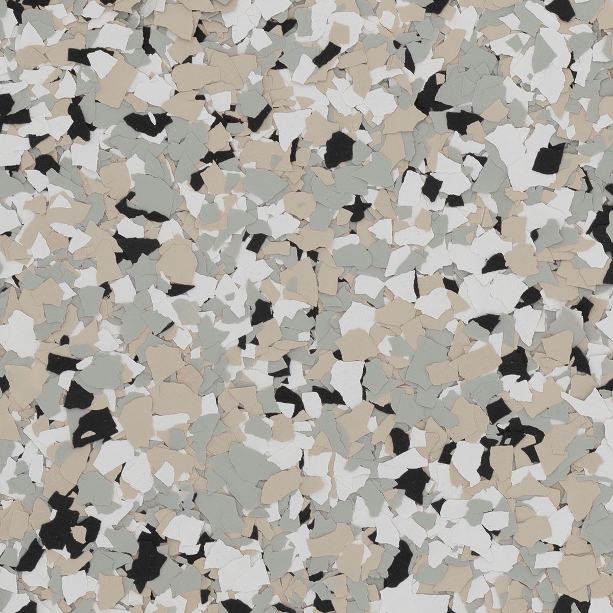 Close up of colors in Cabin Fever Flakes - A Concrete Coating design option