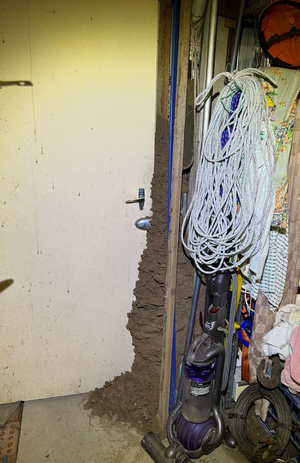 Termite nest built up in the basement of a home — Precision Pest Services in Wherrol Flat, NSW