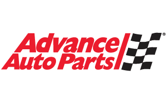 A red and black logo for advance auto parts