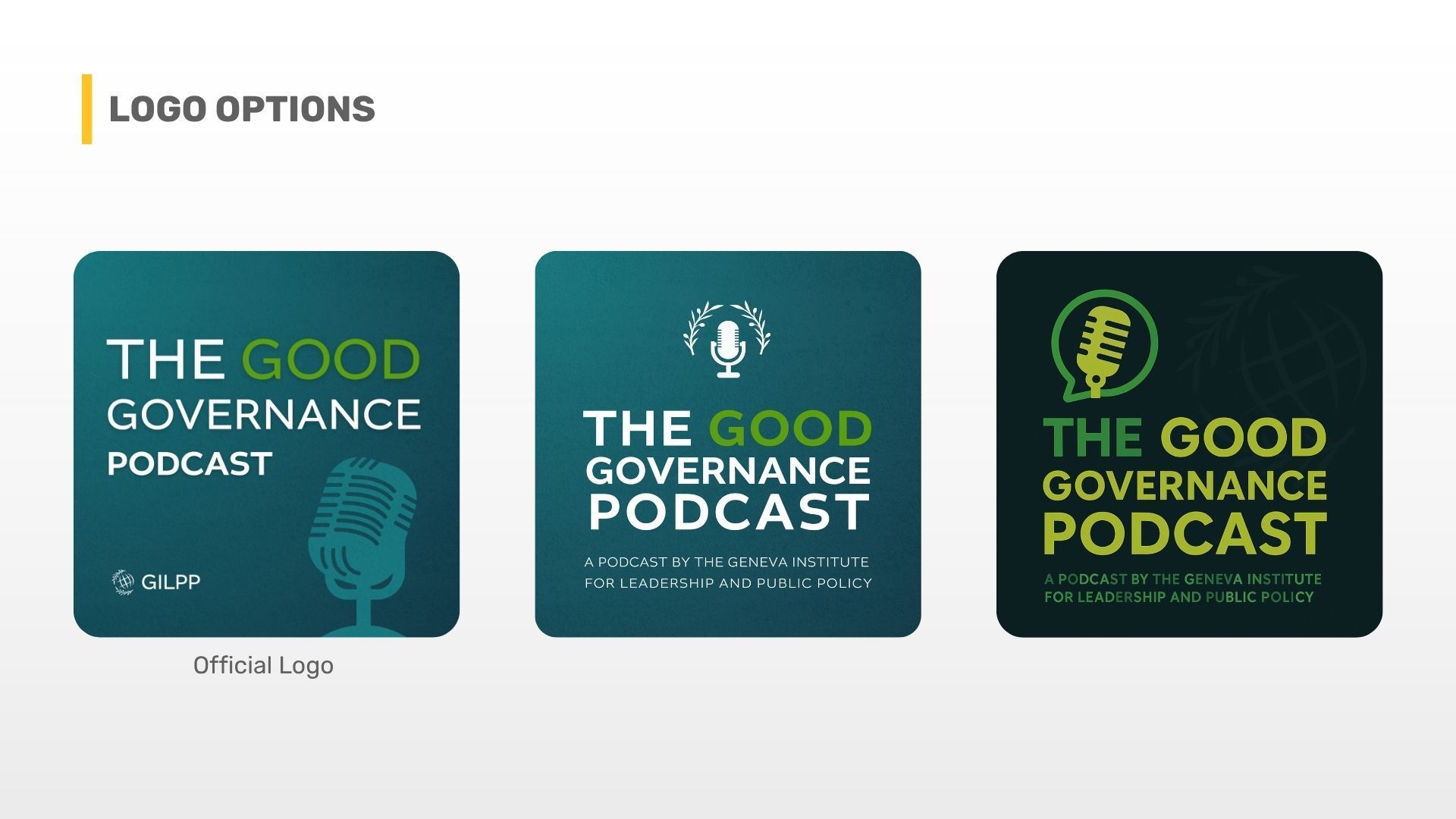 Three logo options for 