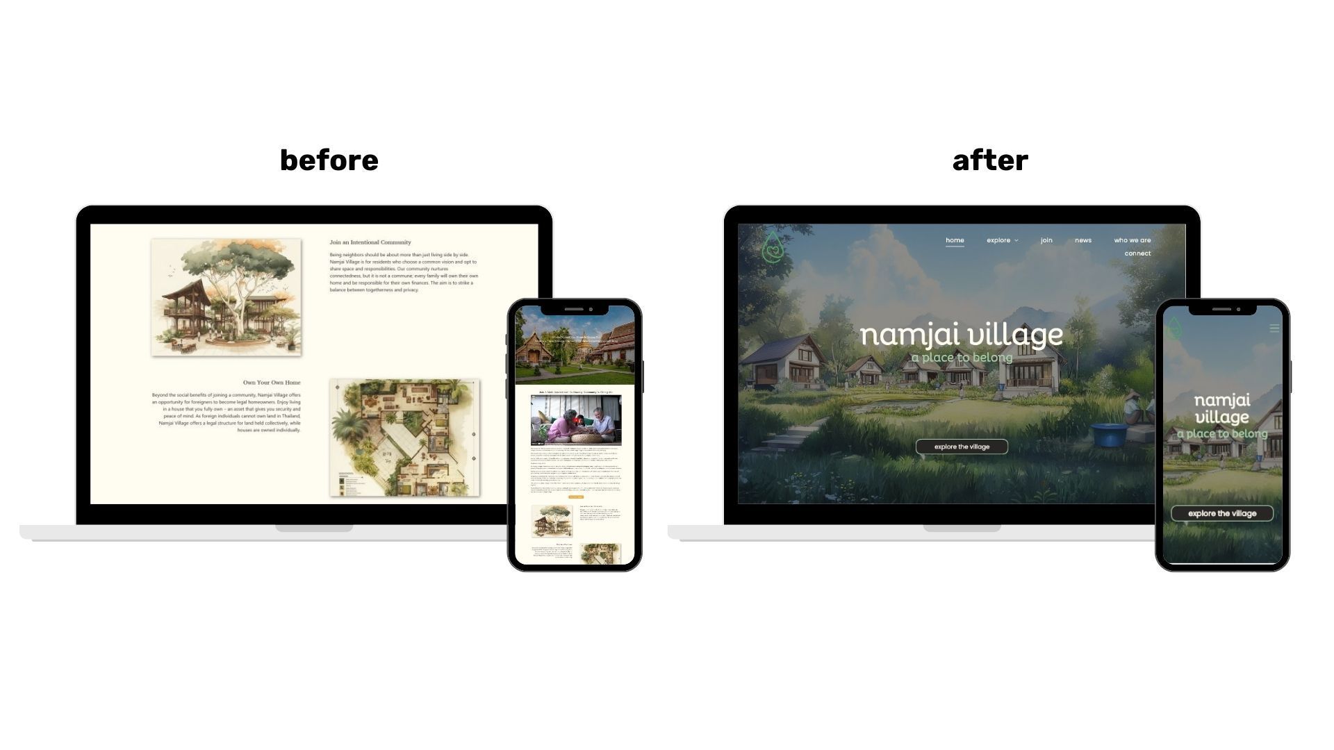 Namjai Village -website-before-after