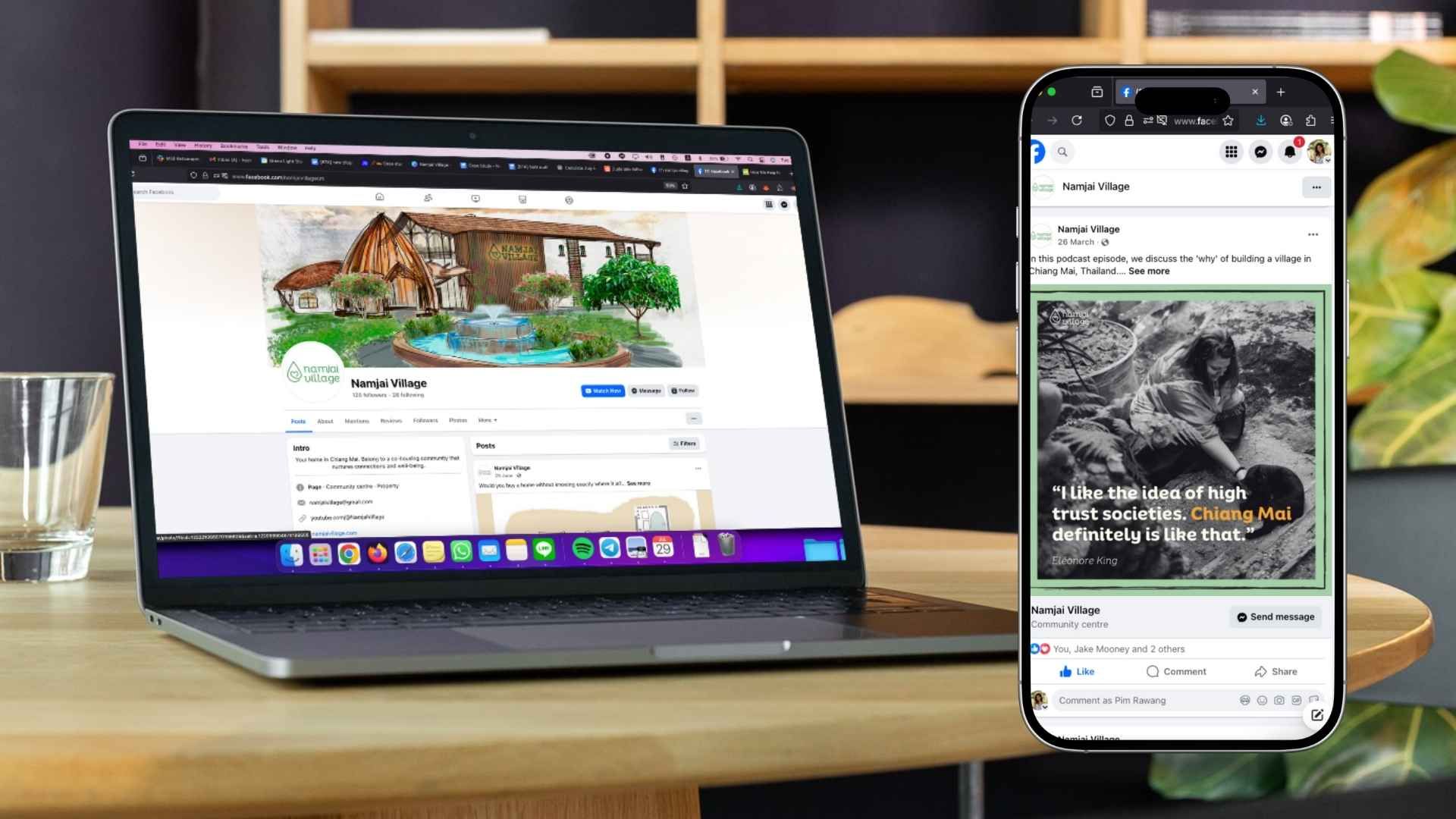 Namjai Village facebook content machine