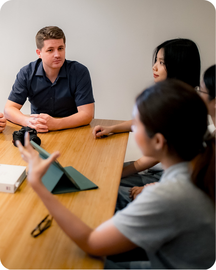 Jake and the team from Green Light Studio at a client meeting