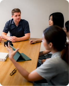 Jake and the team from Green Light Studio at a client meeting