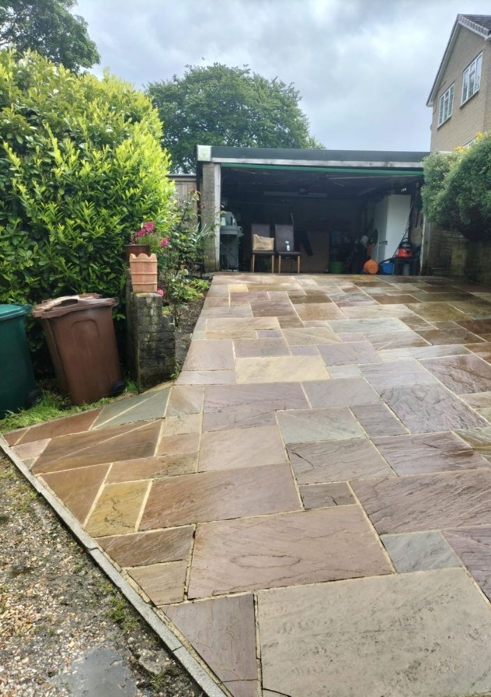Driveway Coventry after cleaning an Indian stone driveway