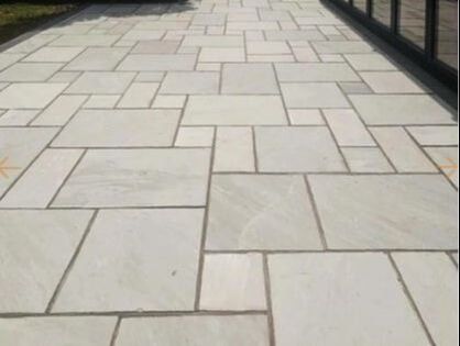 Driveways Coventry - light grey Indian stone driveway in Coventry