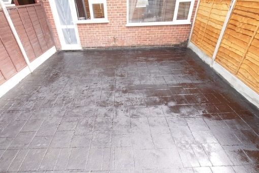 brown imprinted concrete driveway in Coventry