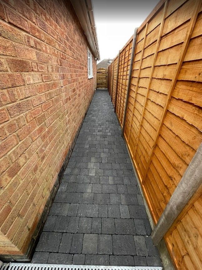 block paving pathway in Binley Woods, Coventry