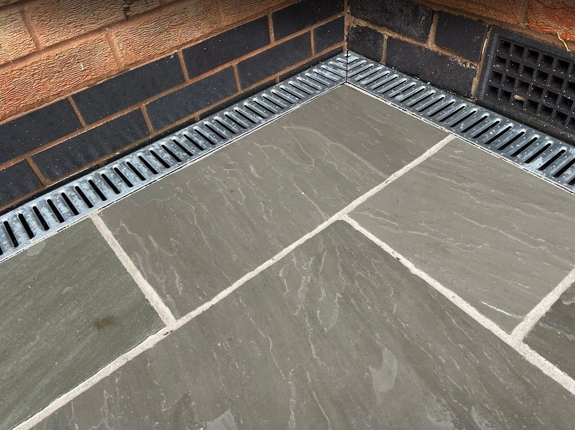 New sandstone paving patio in Binley Woods, Coventry