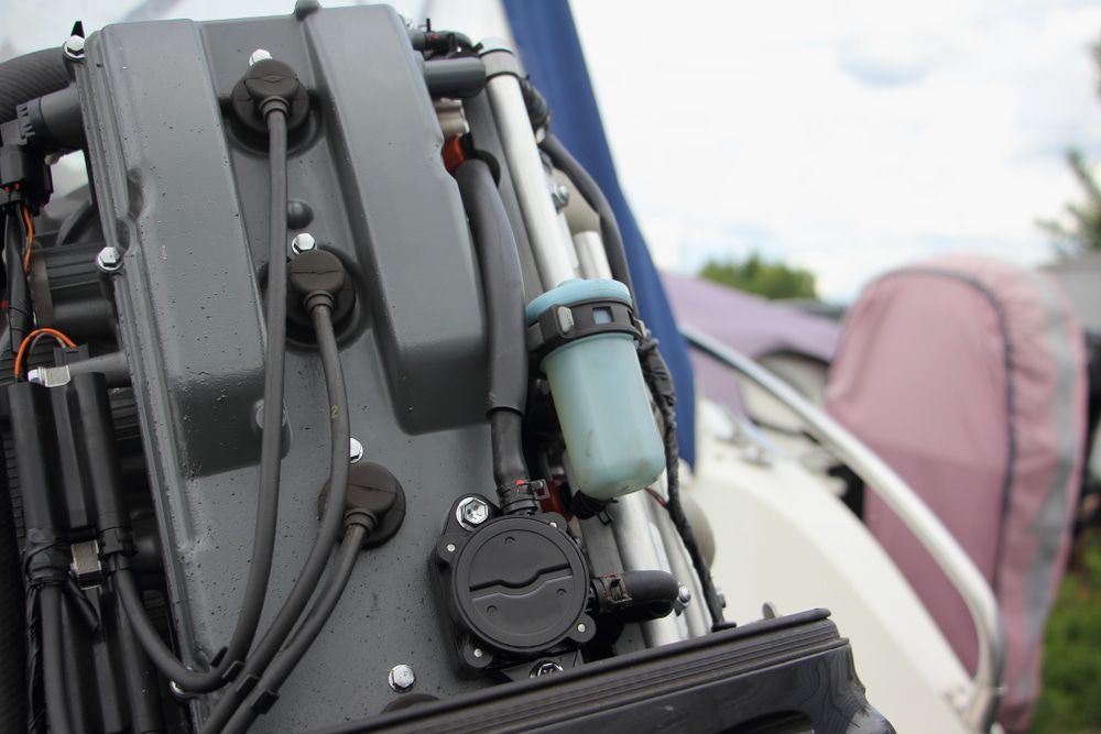 A Close Up Of The Engine Of A Boat — Chris's Automotive & Marine Electrics In Marlow Lagoon, NT