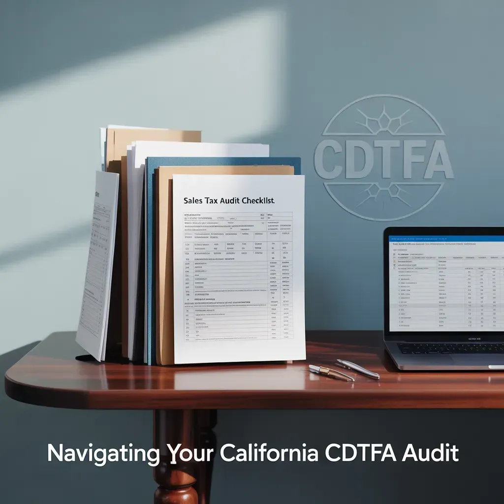 Desk with files, laptop, pen, and a 