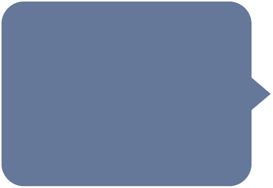 A blue speech bubble with an arrow pointing up on a white background.