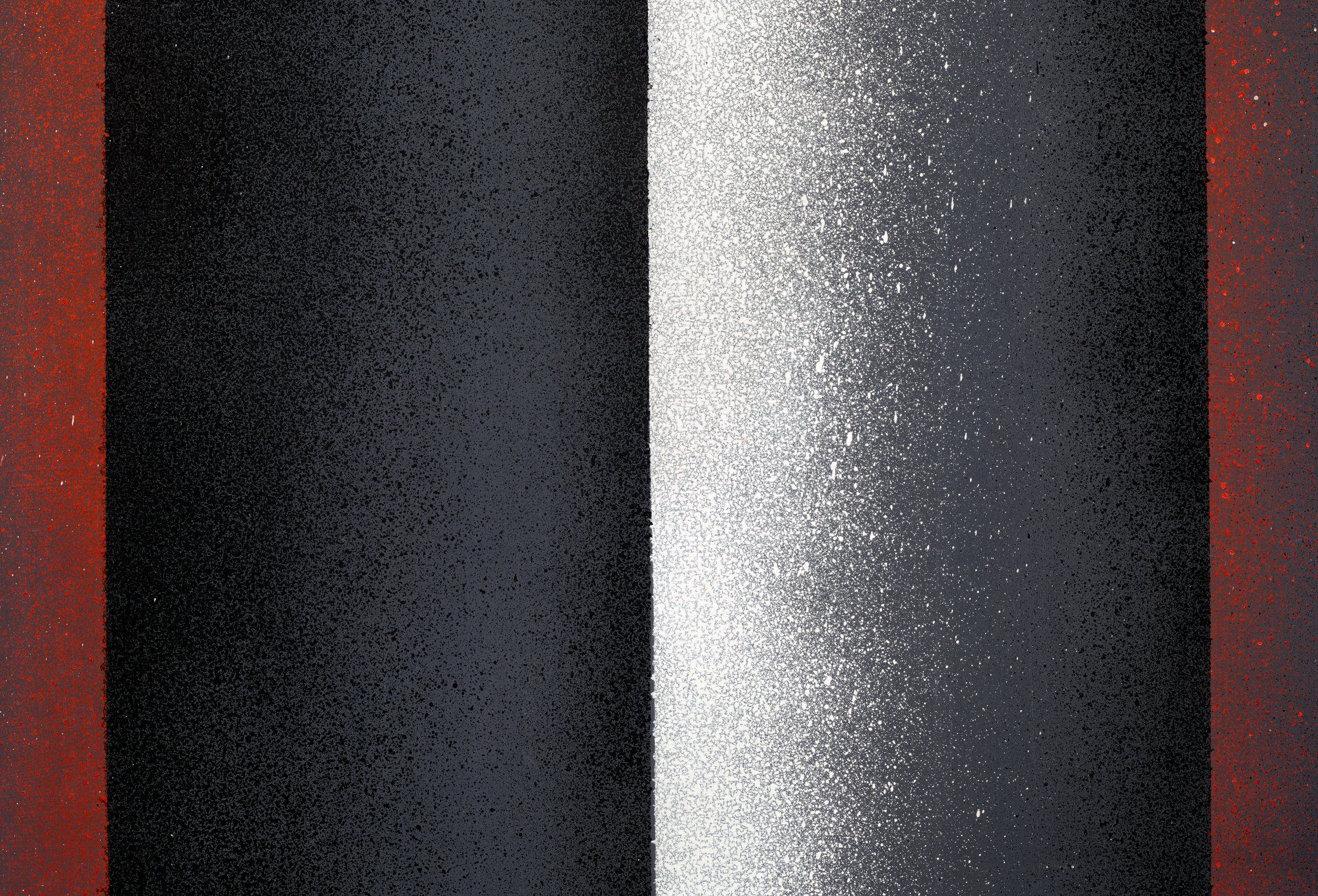 Charlotte Posenenske / Spritzbild, vertikal schwarz /weiss/rot 1965 /peter mallet photography