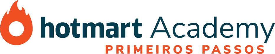 Um logotipo para a academia hotmart com uma chama no meio