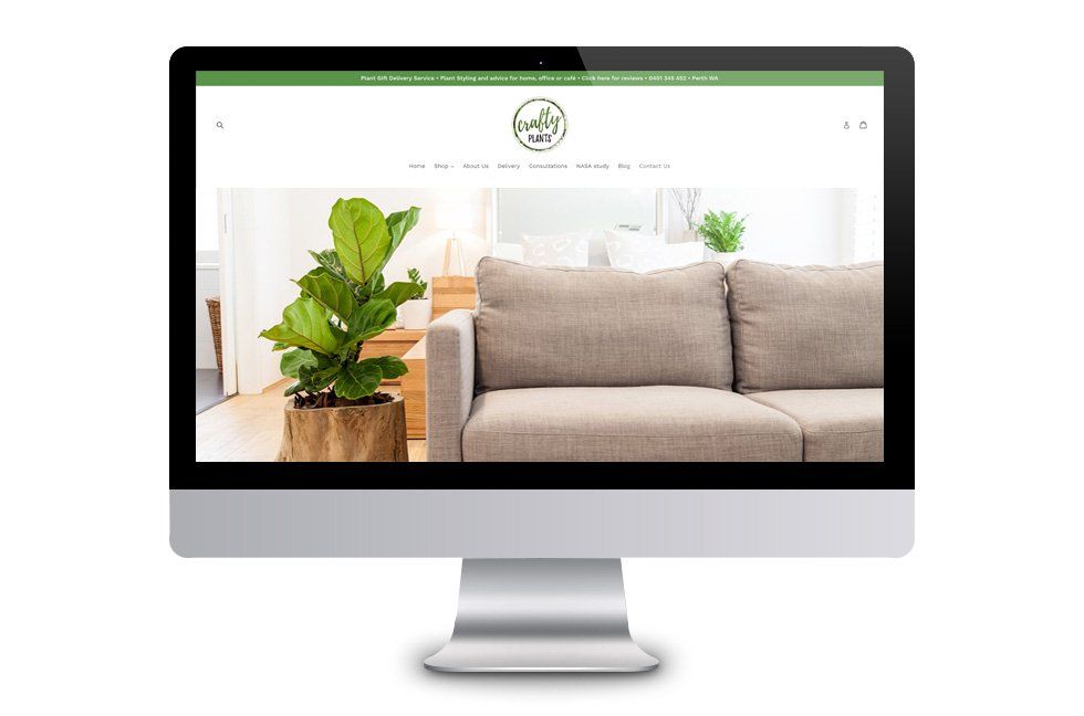 Crafty Plants website on a PC