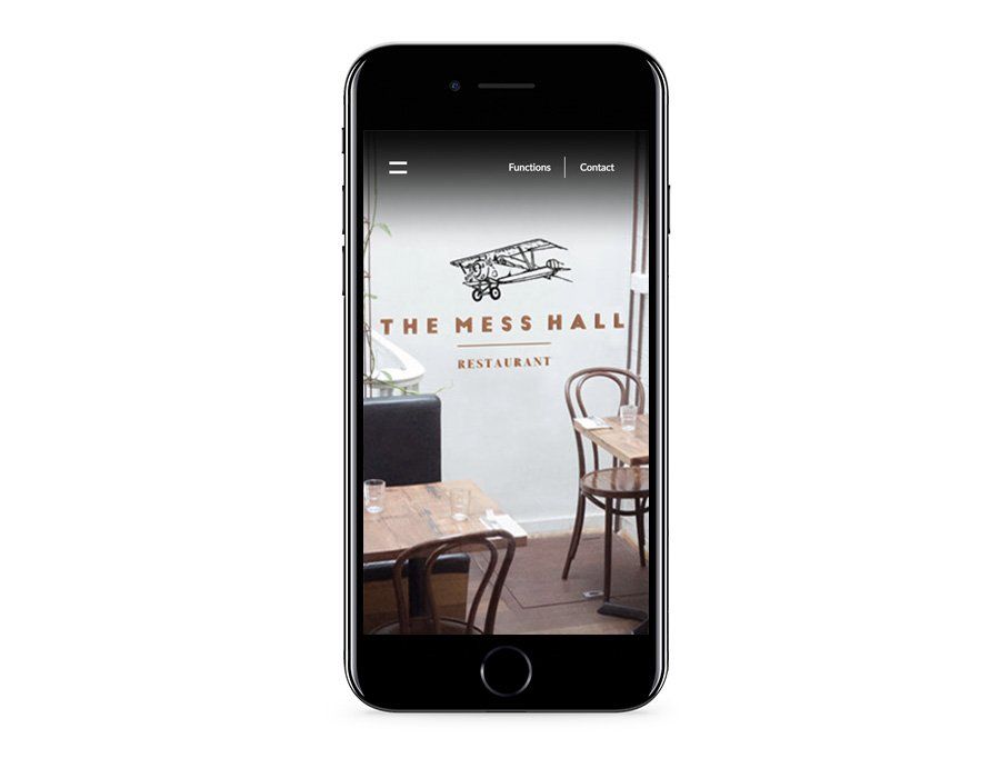 The Mess Hall Website on a cell phone