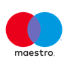 Mastercard's Maestro logo: Overlapping red and blue circles with the word