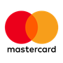 Mastercard logo: overlapping red and orange circles with the word