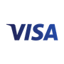Visa logo in blue text.