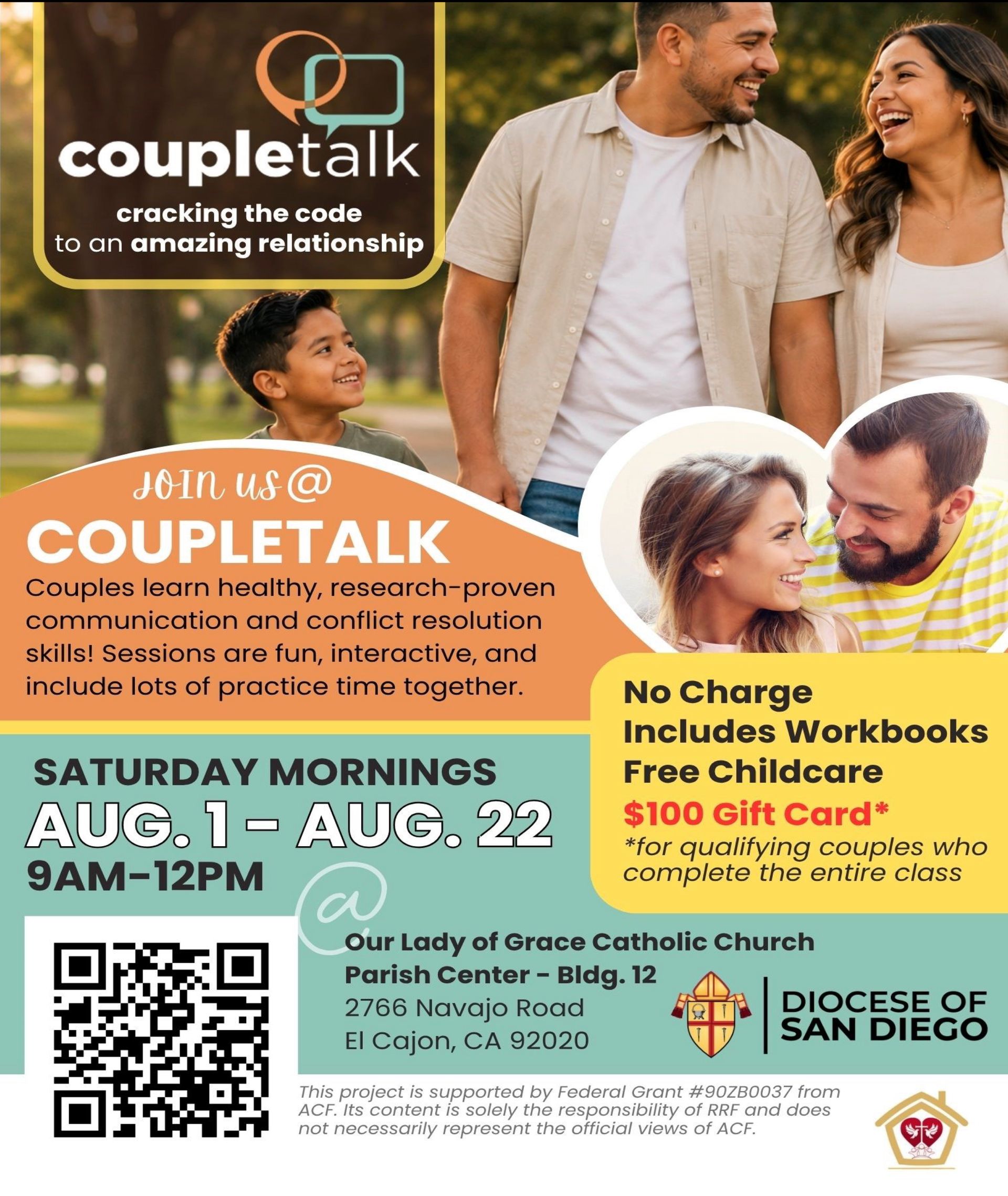 Couple Talk, August 1 - August 22, Free and Free Childcare