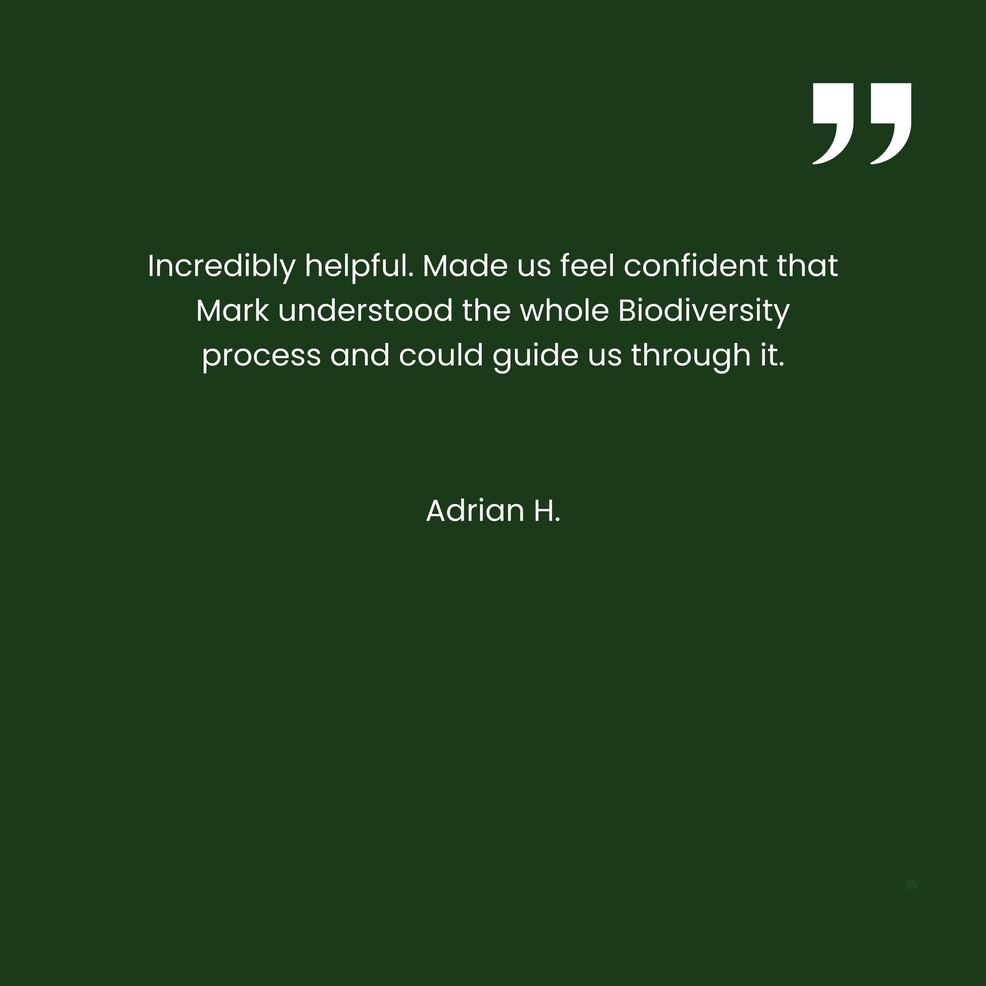 A green background with a quote from adrian h.