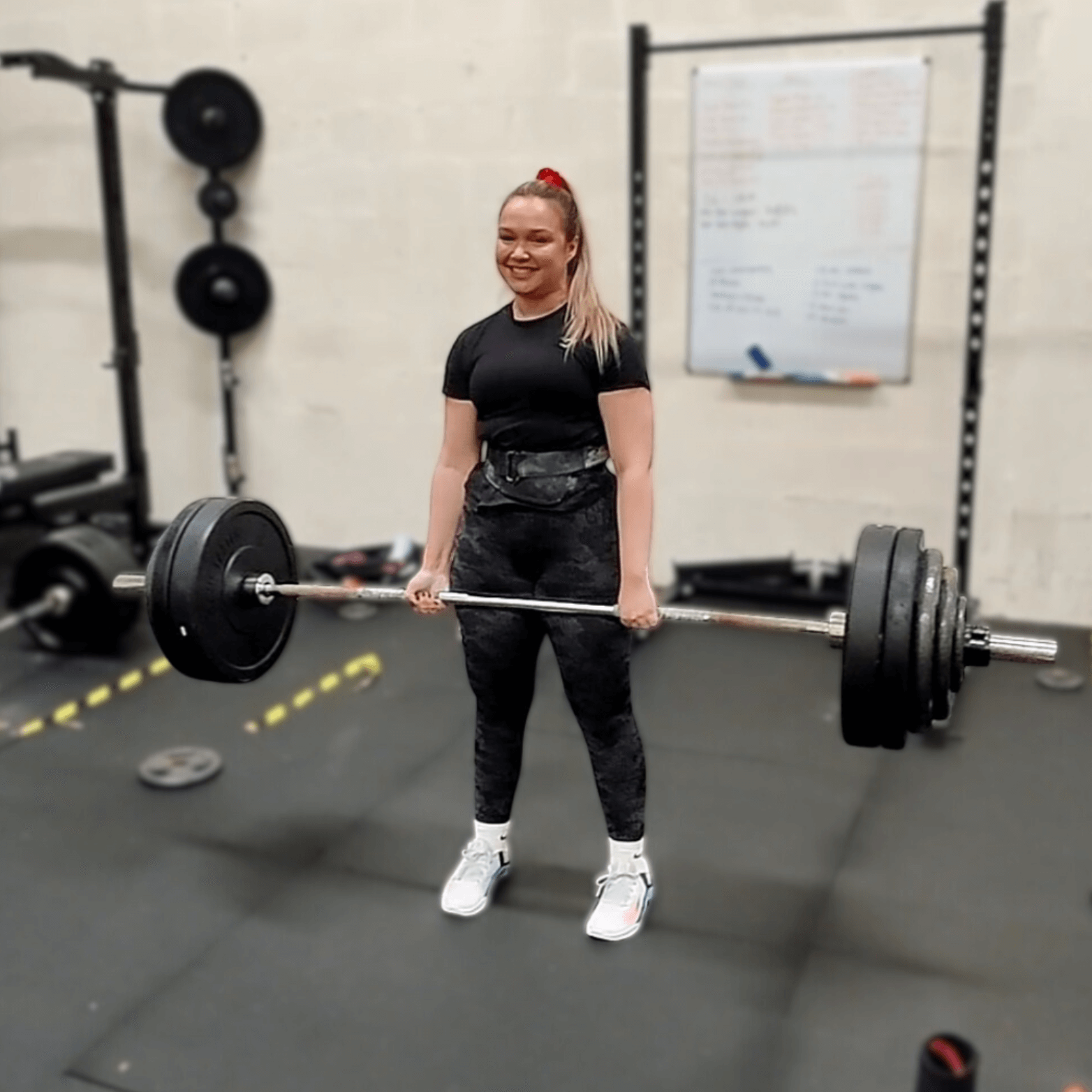 Glasgow Bootcamp member smiling after hitting a deadlift PB