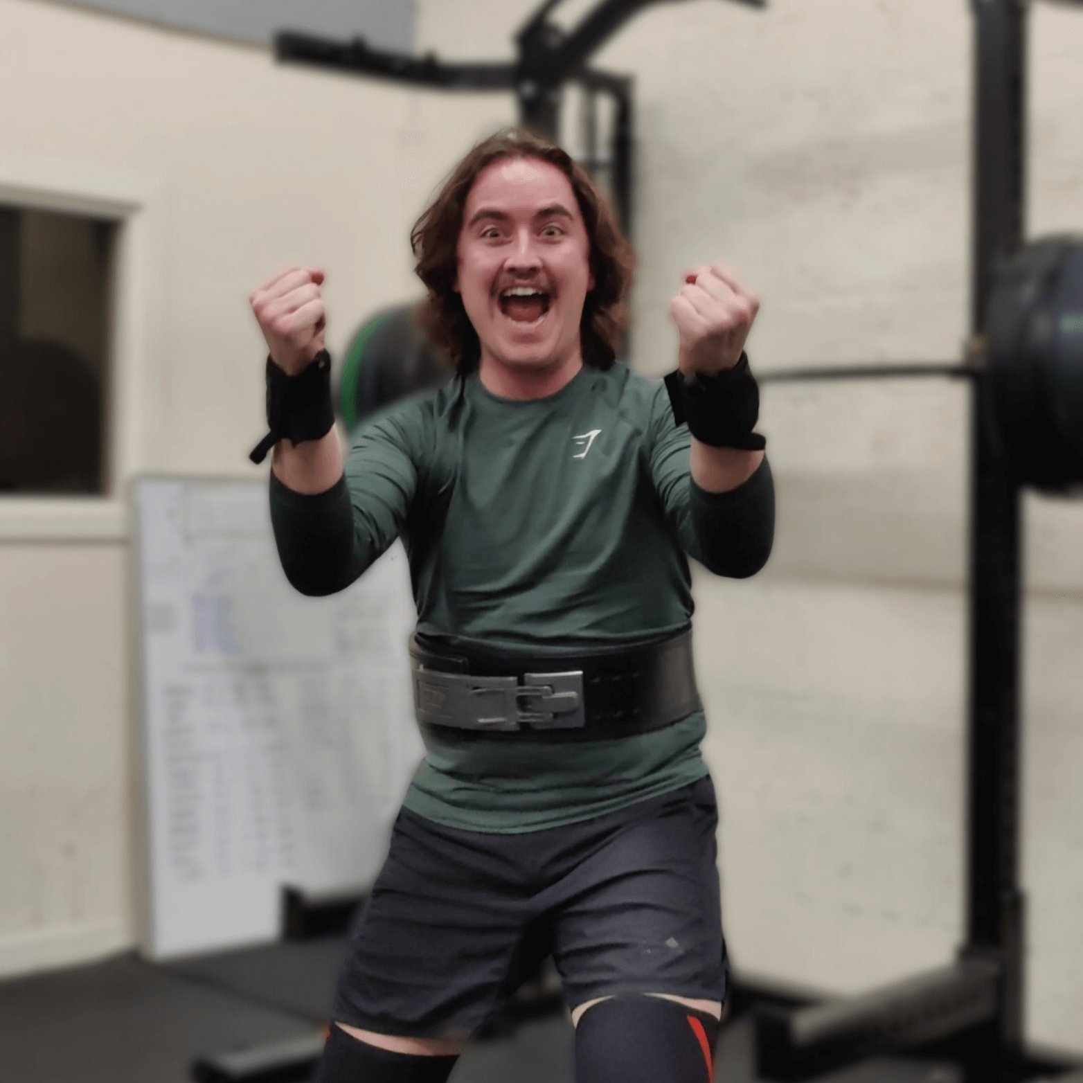 Man celebrating a new PB at Glasgow Bootcamp