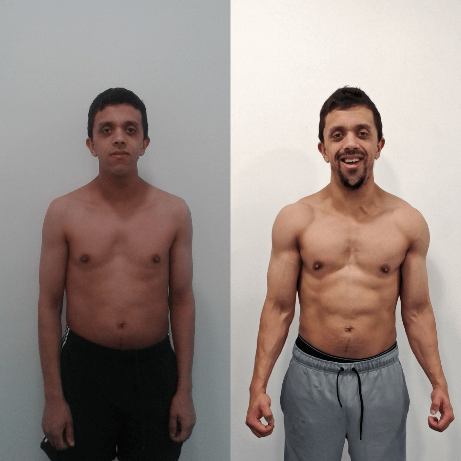 Personal training Glasgow results - amazing male before and after transformation