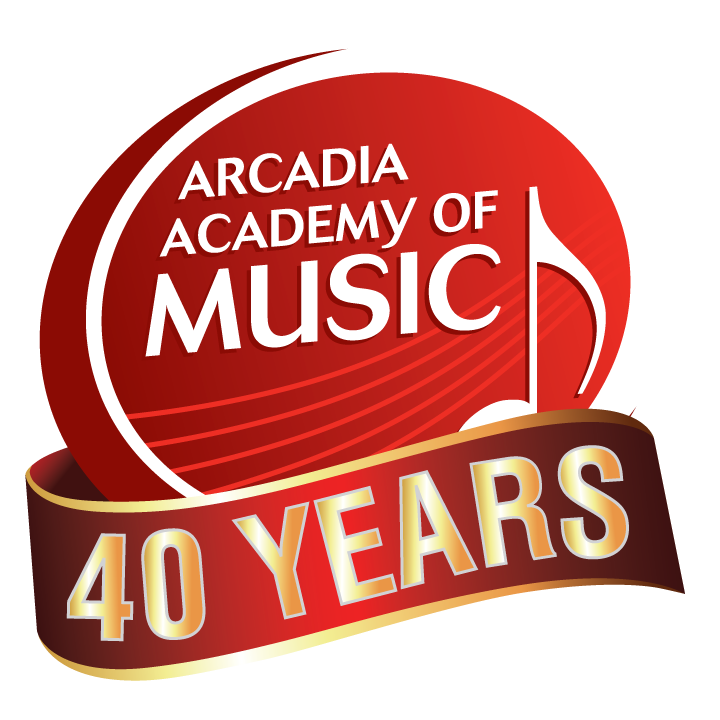 A logo for the arcadia academy of music