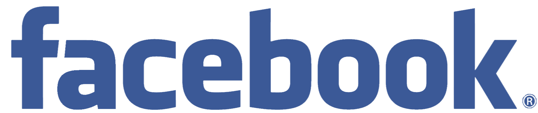 A blue facebook logo on a white background