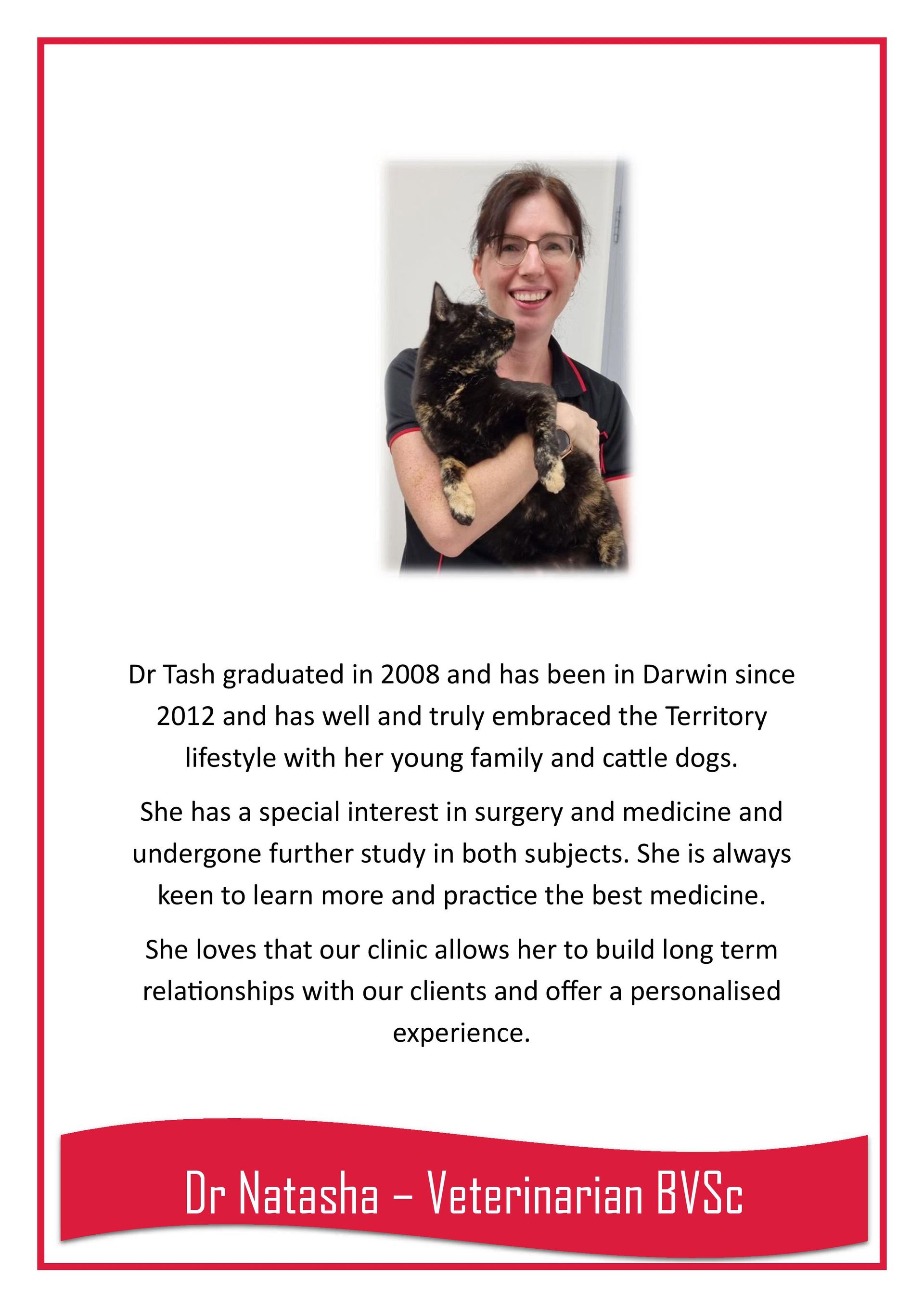 Dr Natasha — Darwin My Vet Service in Wulagi, NT