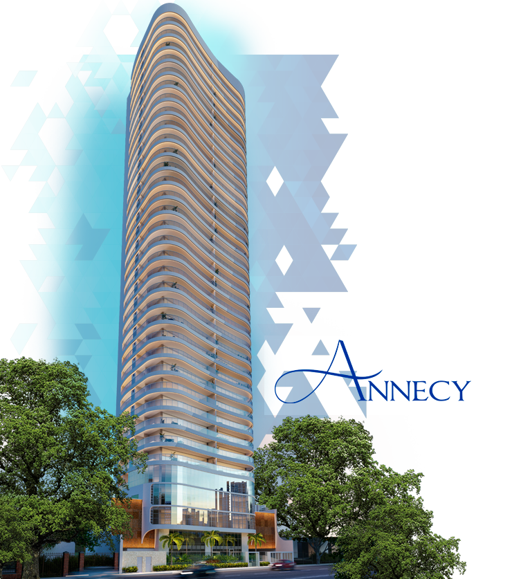 um prédio alto com muitas janelas e varandas