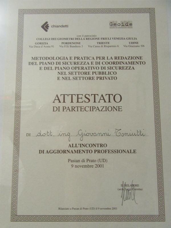 attestato di partecipazione corso di aggiornamento