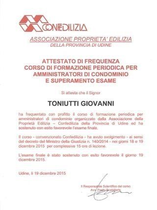 attestato di frequenza per amministratori del titolare