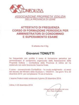 attestato di frequenza per amministratori