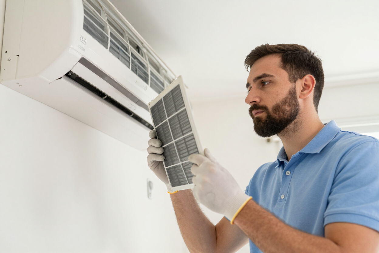 Air conditioner filter inspection