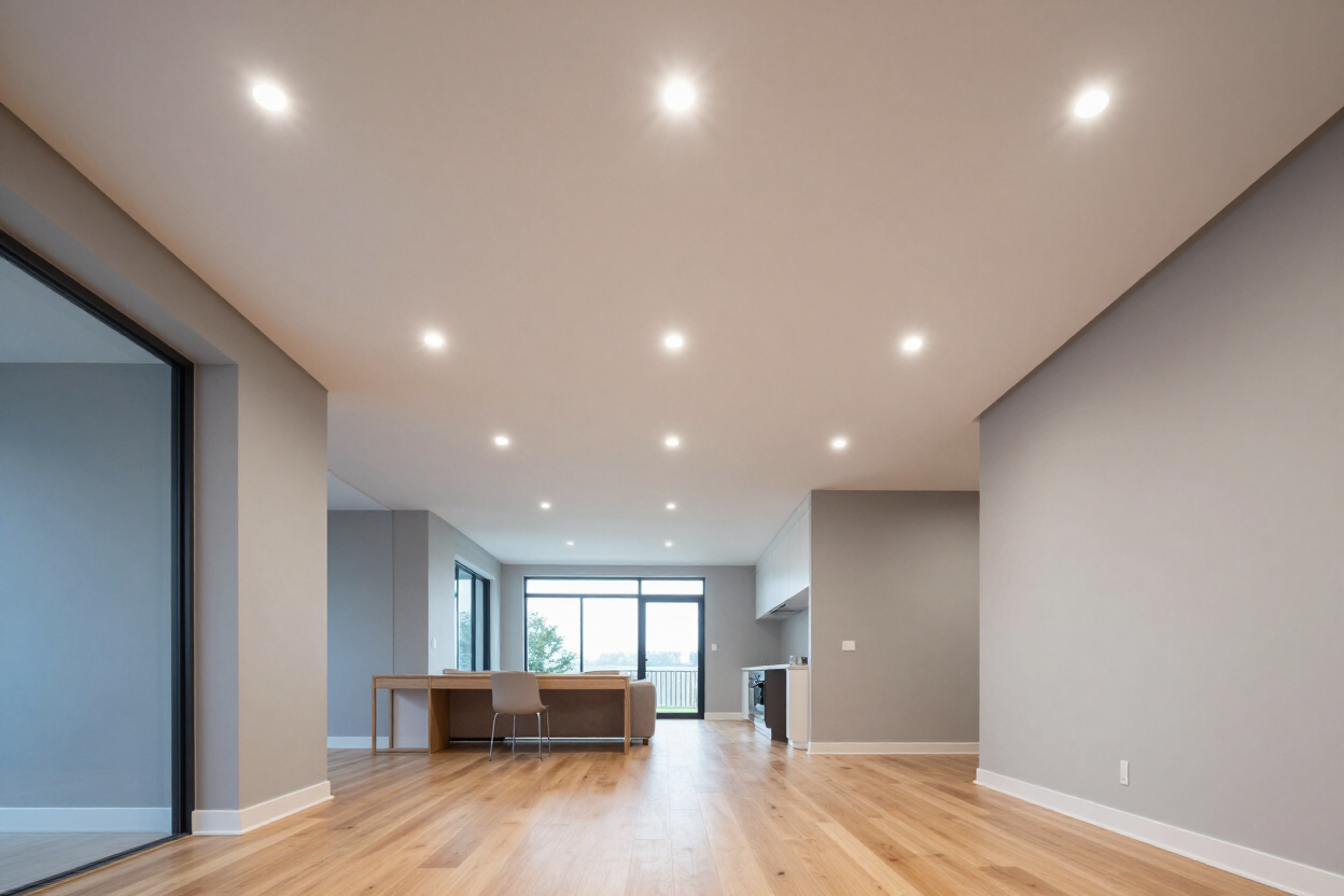 LED lighting upgrades in modern home