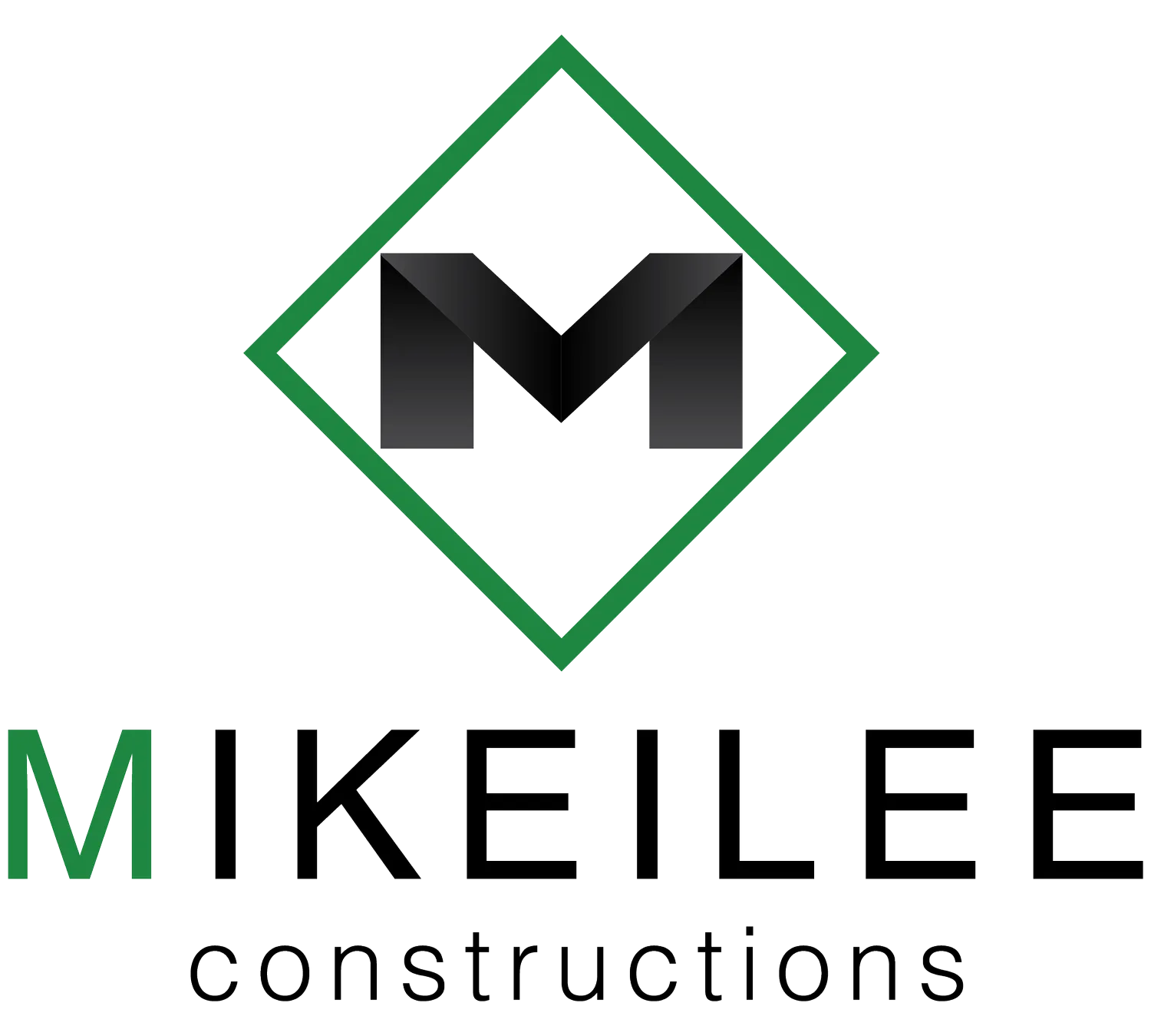 Logo for Mikeilee constructions: Black 
