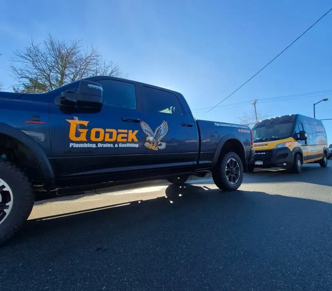 A black pickup truck with