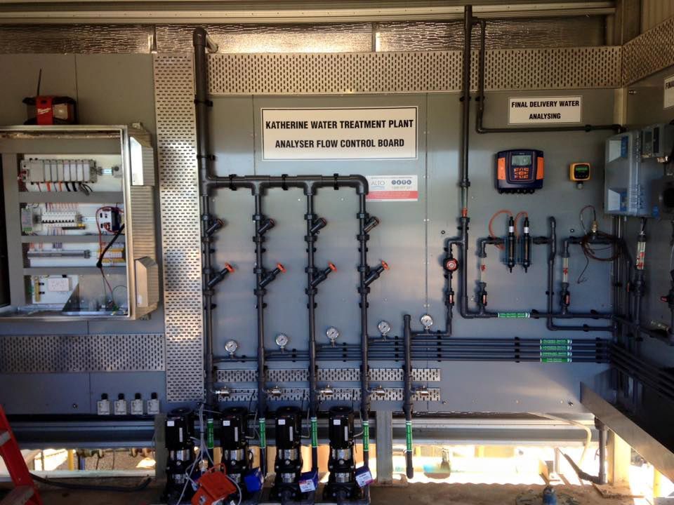 A Room With A Lot Of Pipes And A Sign That Says Early Stage Treatment Plant — CCD Electrical In Berrimah, NT