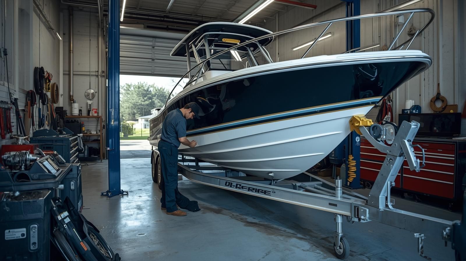 A group of people are riding a boat on a lake.