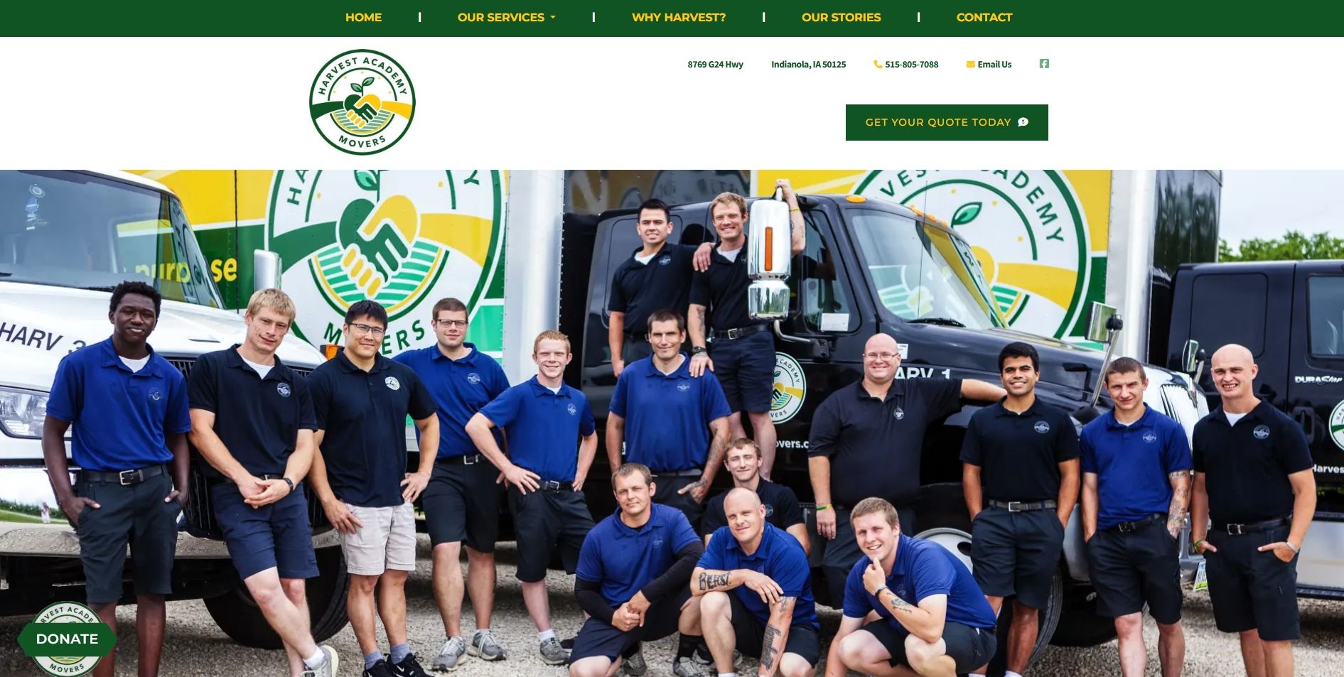 Example of a conversion-optimized website for a moving company