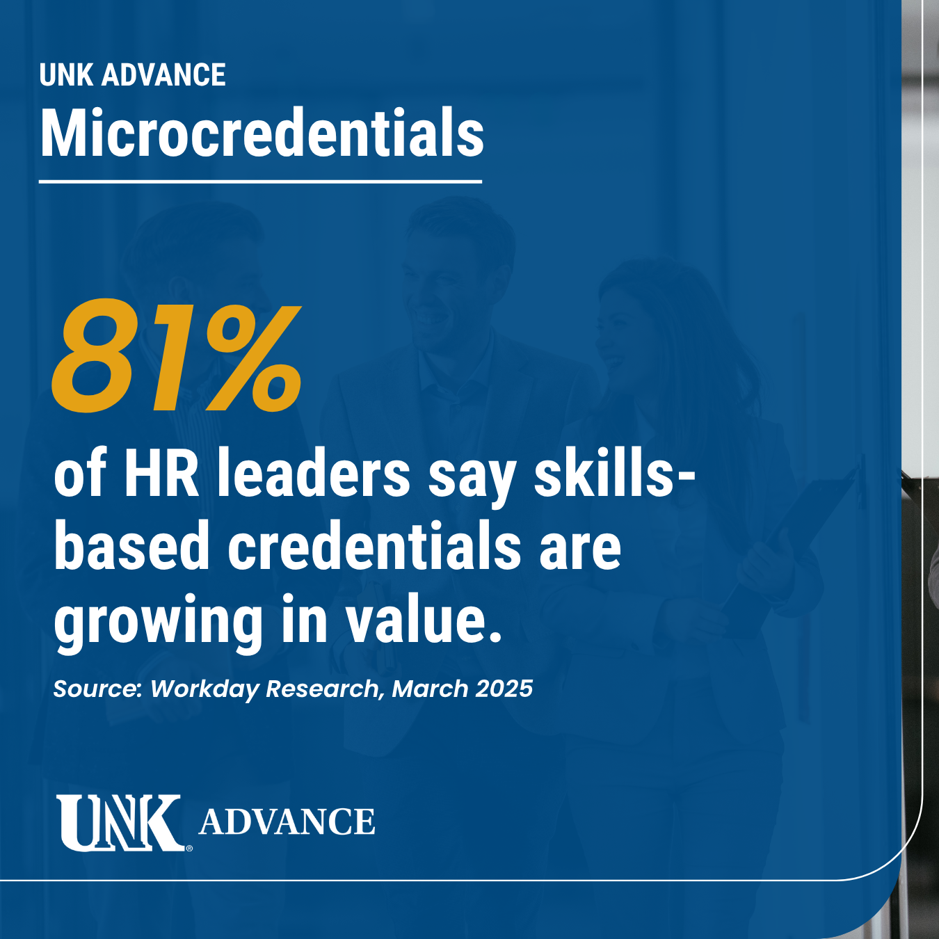 Graphic: 81% of HR leaders say skills-based credentials are growing in value. Source: Workday Research, March 2025.