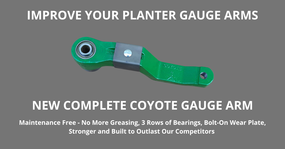 An advertisement for a new complete coyote gauge arm