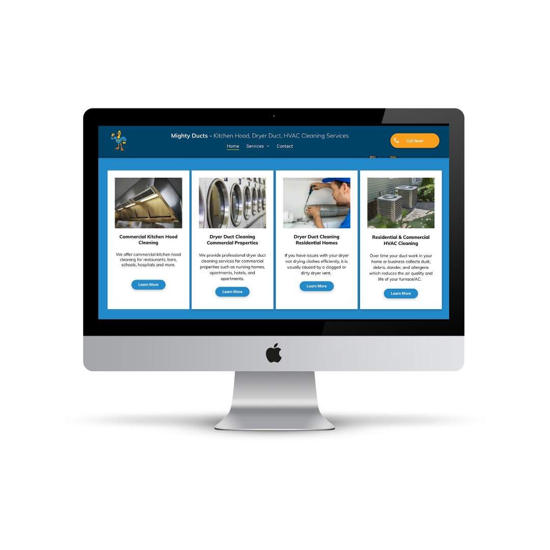 A computer monitor with a website on the screen.
