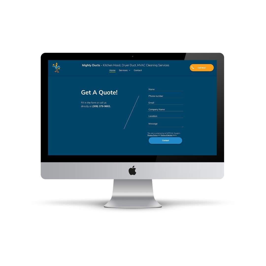 A computer monitor with a website on the screen.