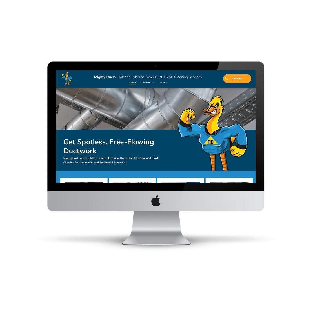 A computer monitor with a cartoon duck on the screen.