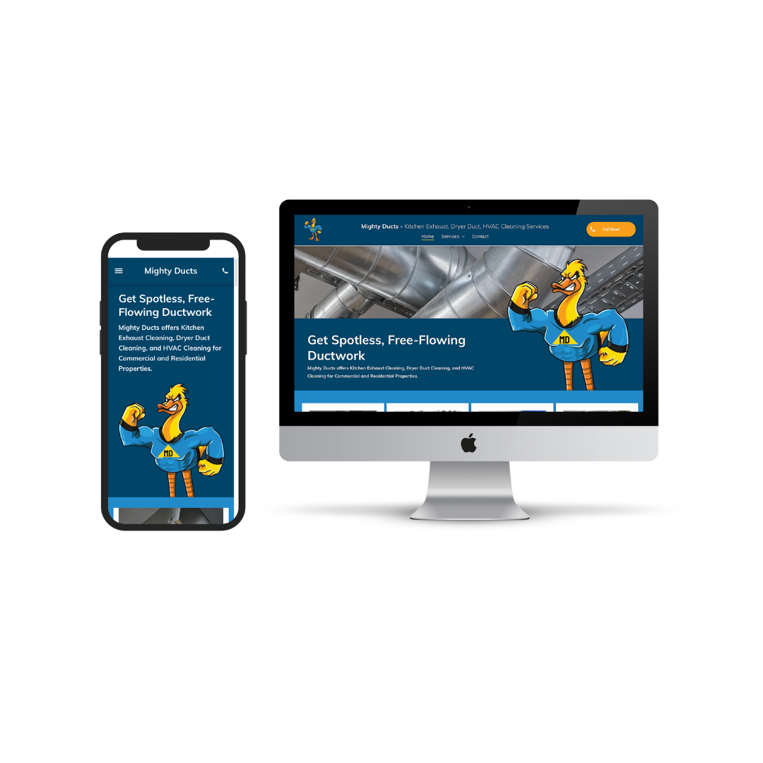mighty ducts cleaning website design